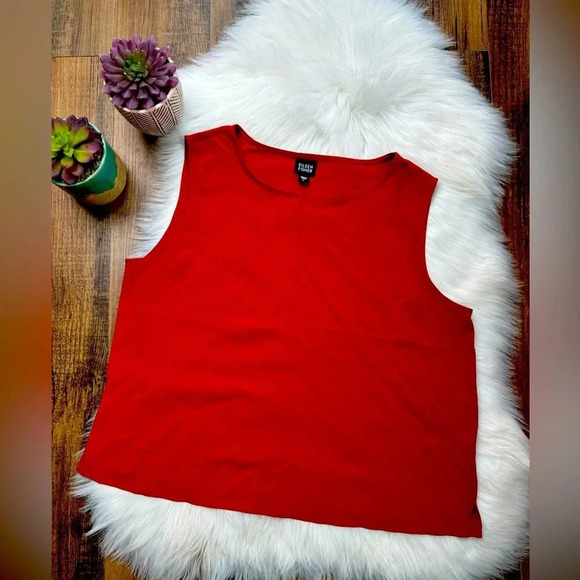 Eileen Fisher Burnt Orange 100% Silk Tank - Picture 1 of 7